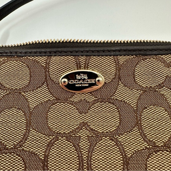 Coach Signature C Print Wristlet Wallet – Brown with Gold Detailing (New) - Picture 5 of 7